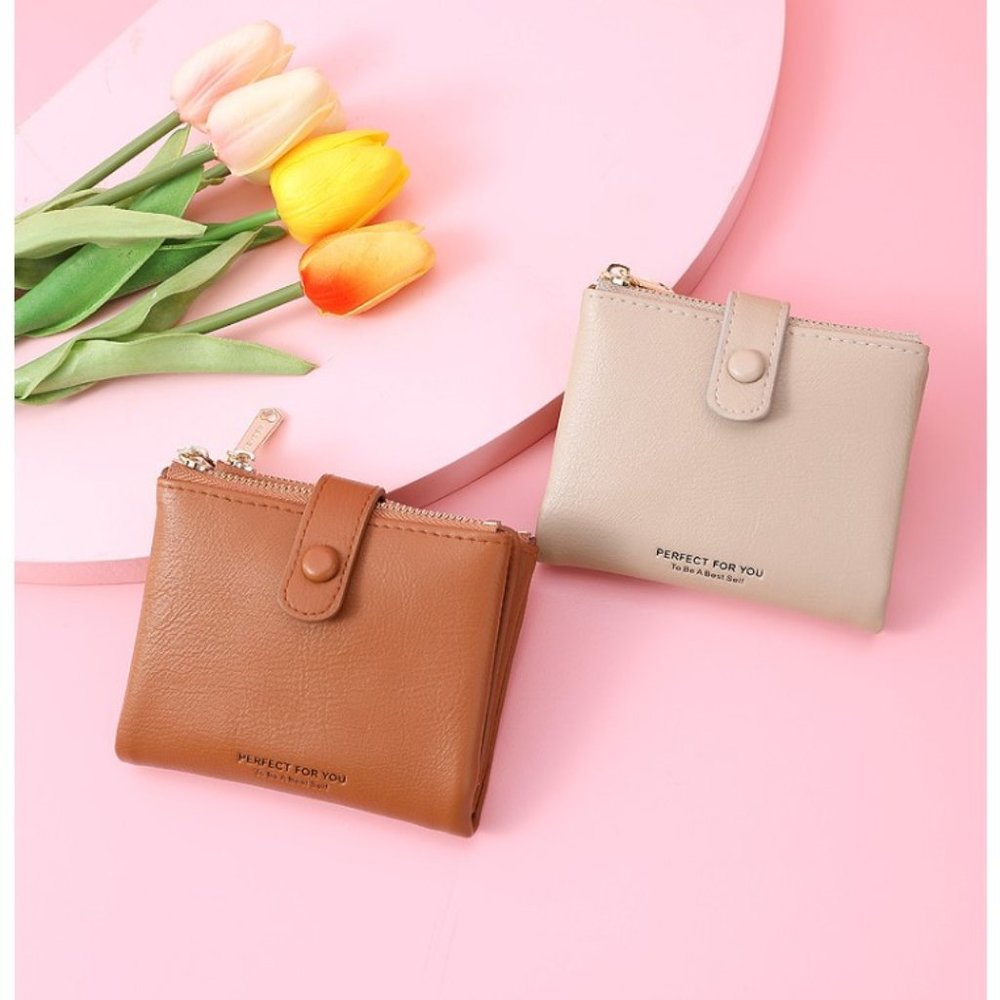 Tan Minimalist Contemporary Small Wallet for Women